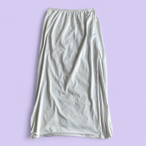Vintage Secret Treasures White Nylon Slip Skirt S/M - Picture 1 of 7